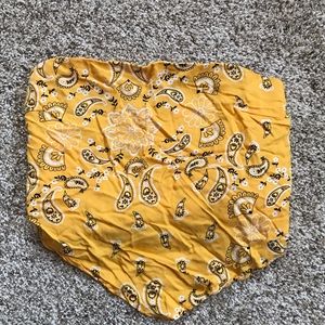 Yellow handkerchief crop top